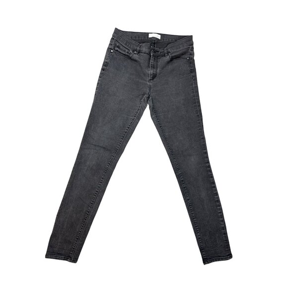 LOFT Mid-Rise Modern Skinny Jeans in Faded Black Wash Size 28/6 - Picture 2 of 5